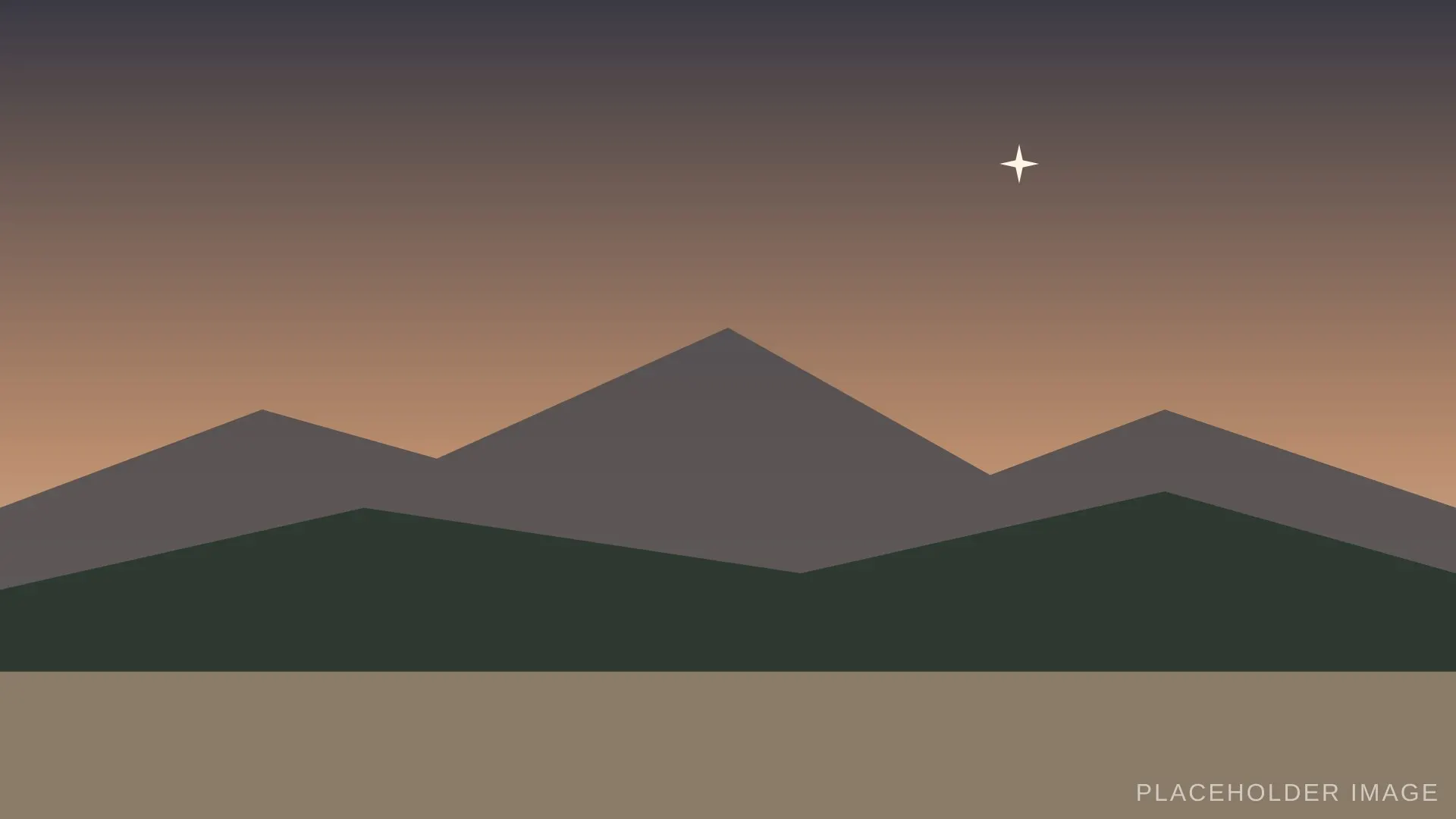 Stone terrace beneath the Franklin Mountains with a star at sunset